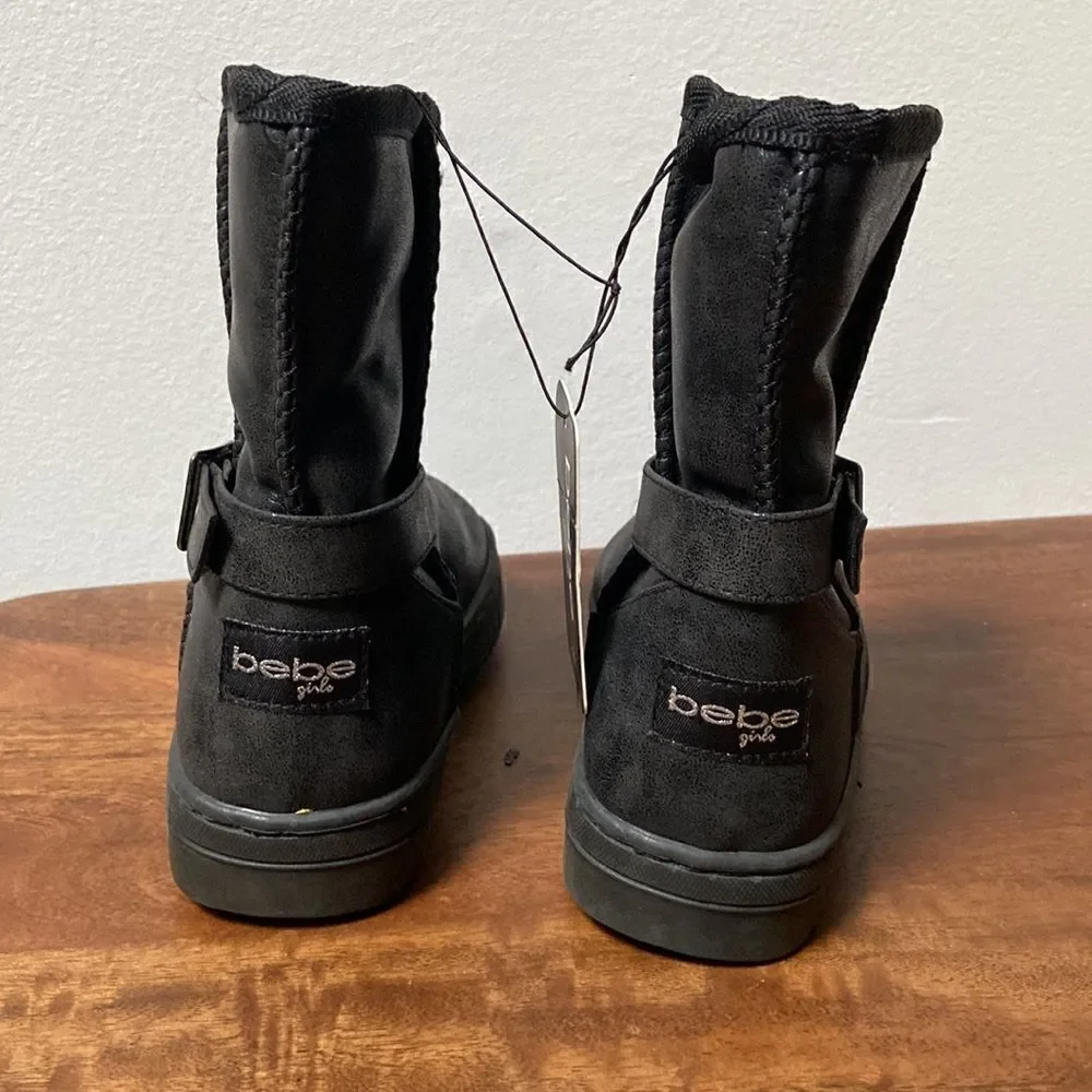 𝅺Bebe Winter Black Boots Size 12 Girls New